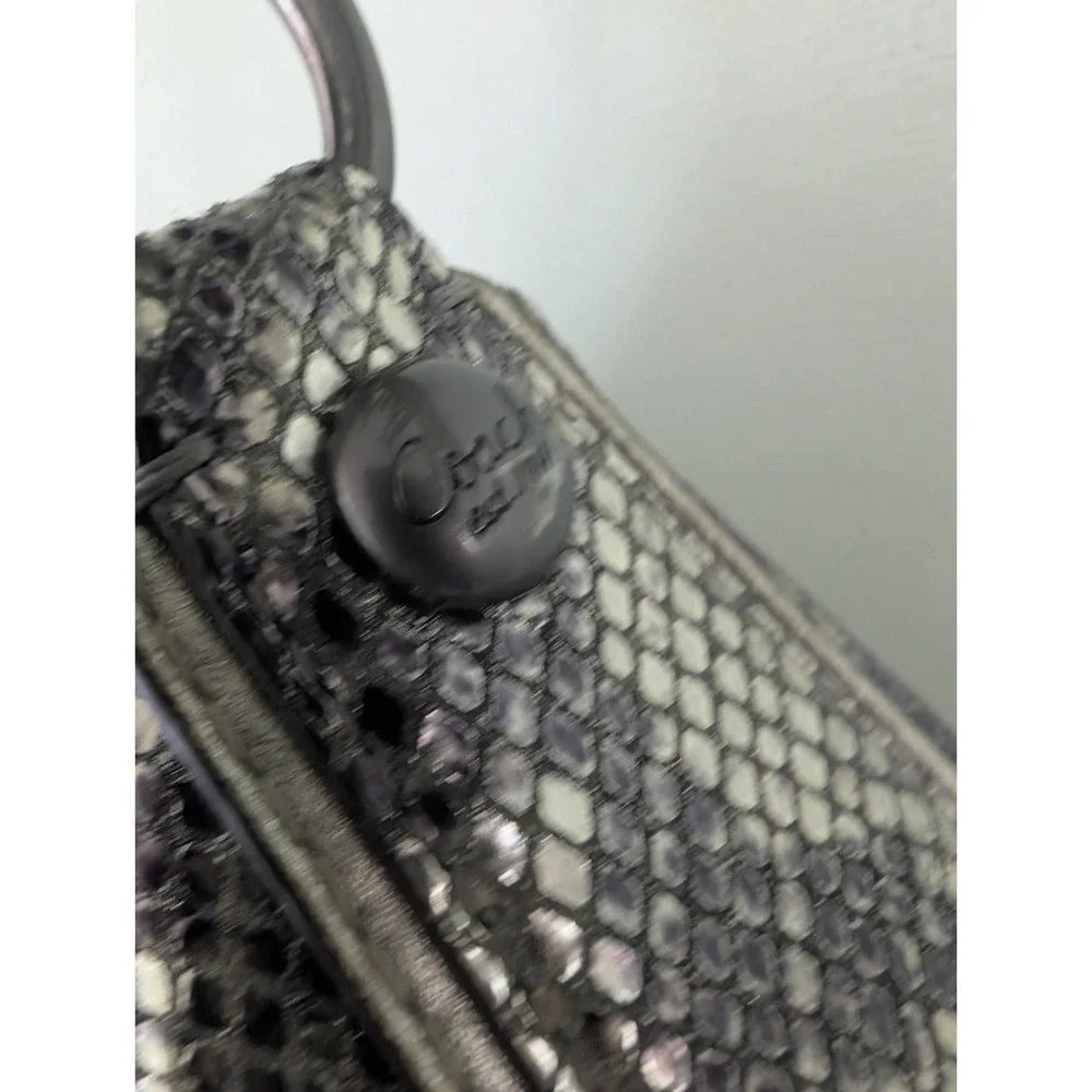 Coach Bag Kristin Metallic Python Hobo Silver Y2K Shoulder Snakeskin Chain Purse